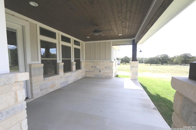 view of patio / terrace with ceiling fan