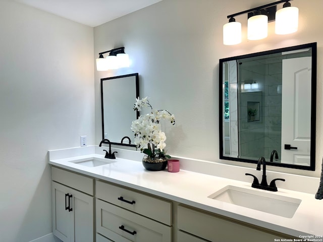 bathroom featuring dual bowl vanity