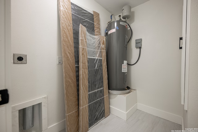 interior space with electric water heater