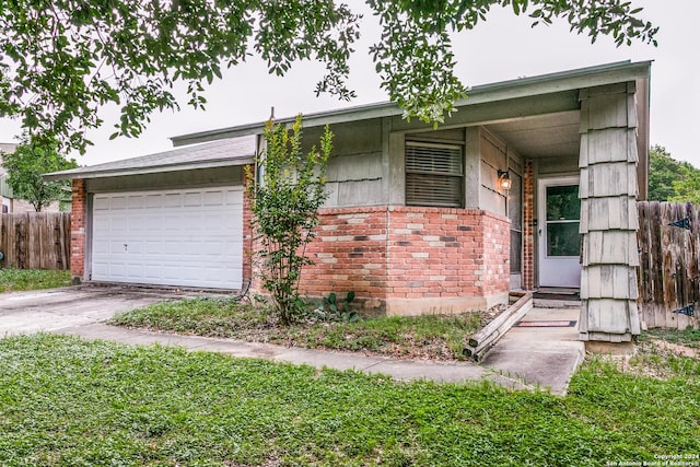 ranch-style home with a garage