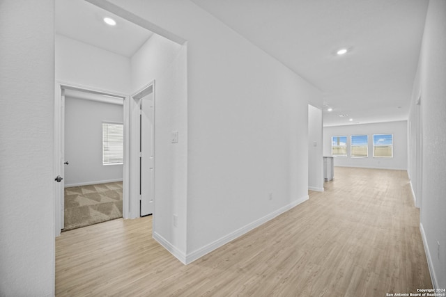 hallway featuring light hardwood / wood-style floors