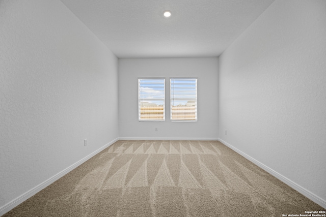 spare room featuring light colored carpet