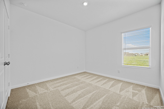 spare room with light colored carpet