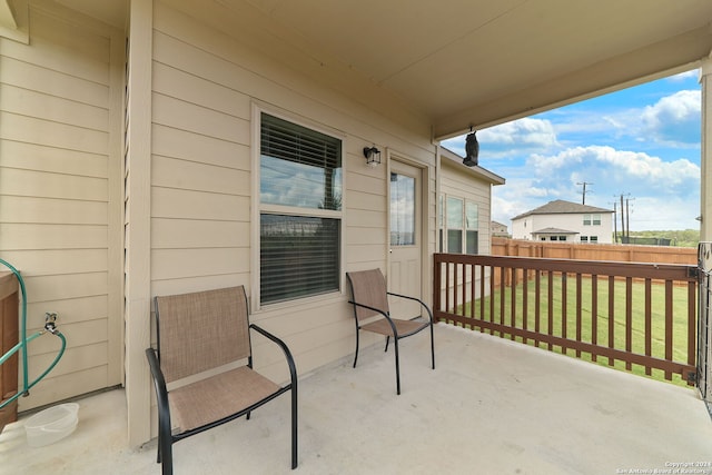 balcony featuring a patio area