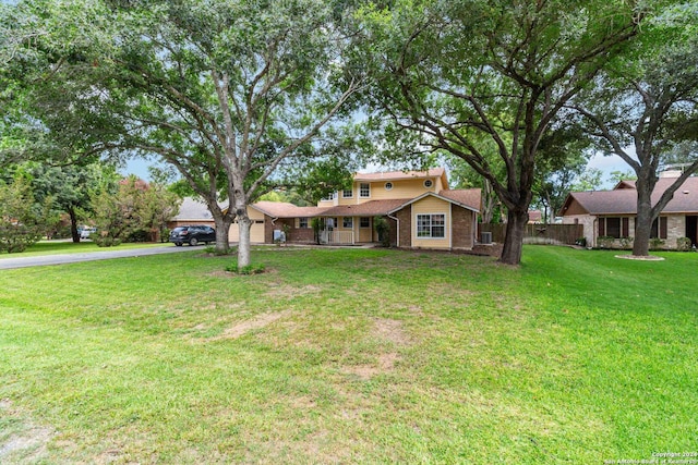 view of front of home with a front yard