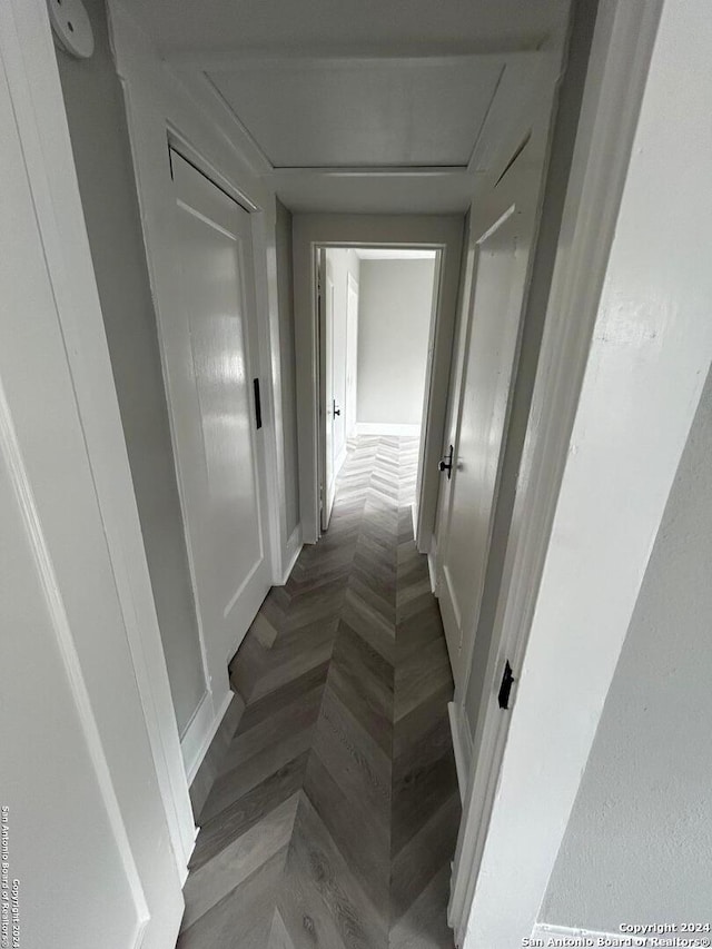 corridor with parquet floors