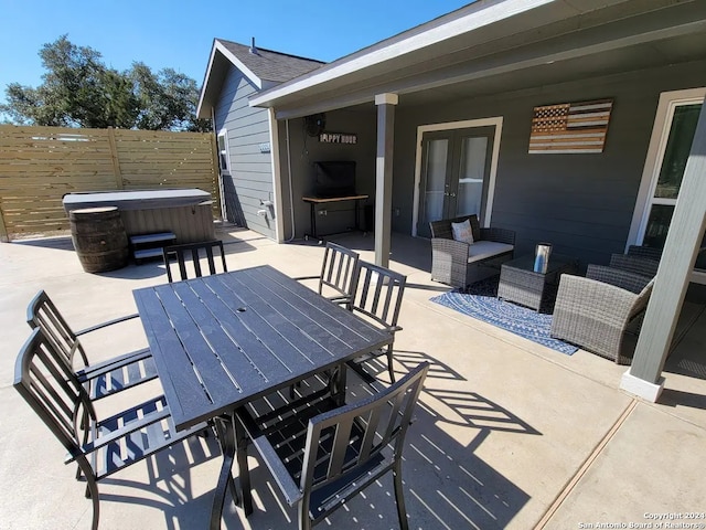 view of patio featuring french doors