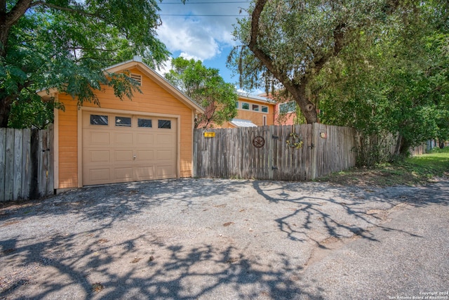 view of garage