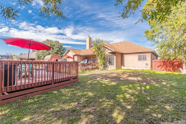 217 Meadowlark Ln, Mcqueeney, TX 78123 - view of yard featuring a deck