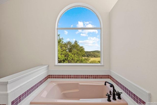 bathroom featuring a tub