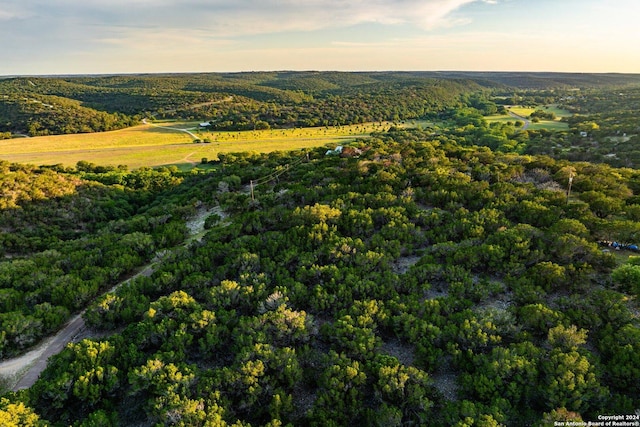 view of aerial view at dusk