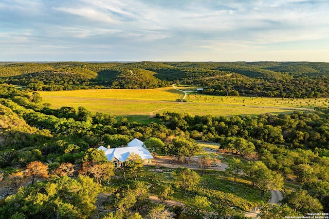 drone / aerial view featuring a rural view