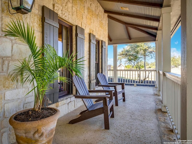 view of patio with covered porch