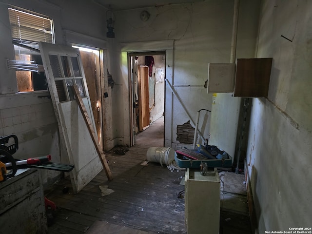 miscellaneous room with wood-type flooring