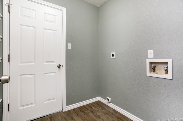 laundry area with hookup for a washing machine, electric dryer hookup, and dark hardwood / wood-style floors