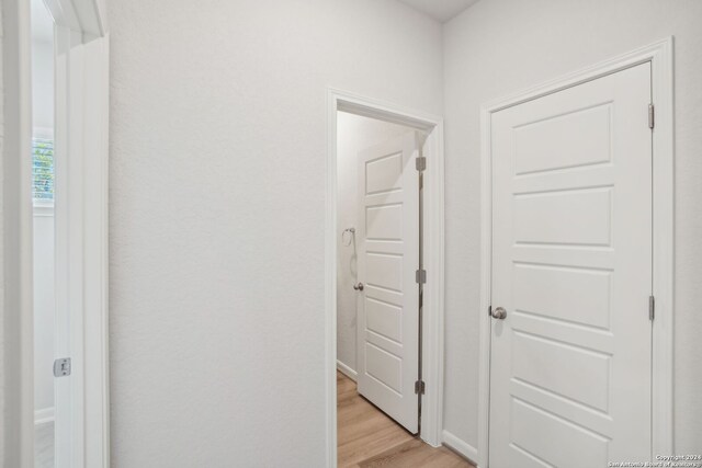 hall featuring light hardwood / wood-style floors