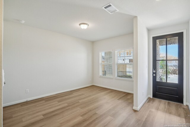 entrance foyer with light hardwood / wood-style flooring