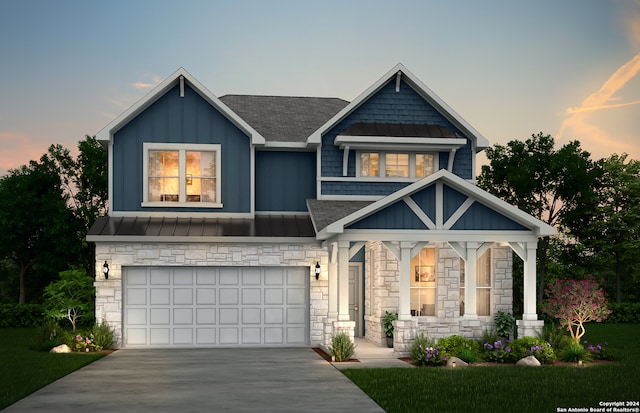 craftsman-style house with a garage