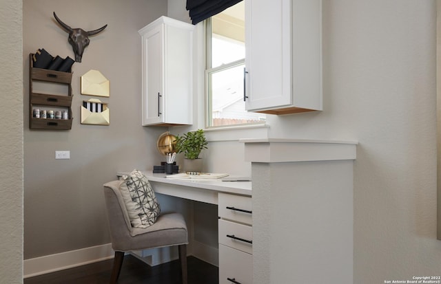 4805 Whaler, San Antonio, TX 78245 - office featuring built in desk and dark hardwood / wood-style flooring