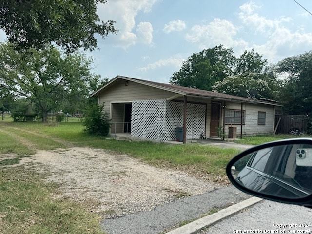 view of single story home