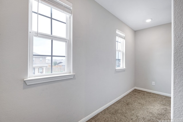 view of carpeted spare room