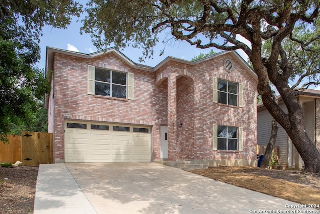 view of front of home with a garage