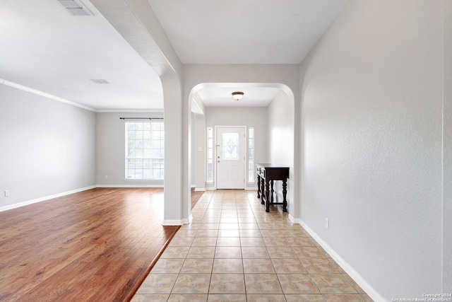 view of tiled foyer entrance