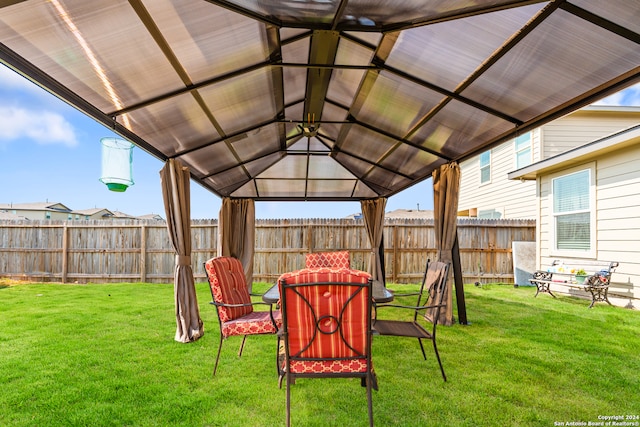 view of yard featuring a gazebo