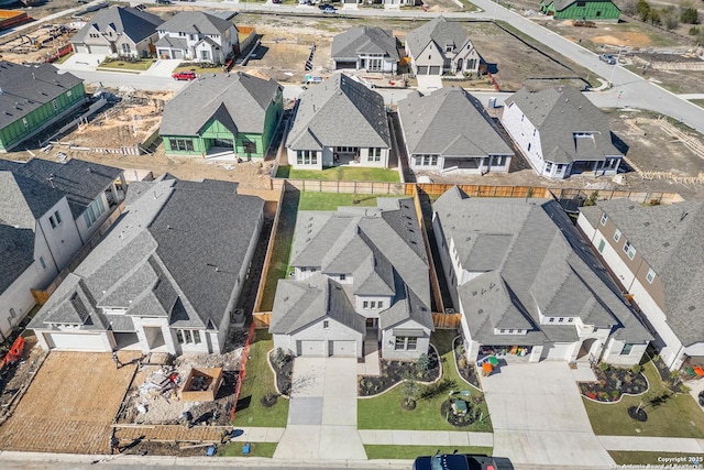 aerial view with a residential view