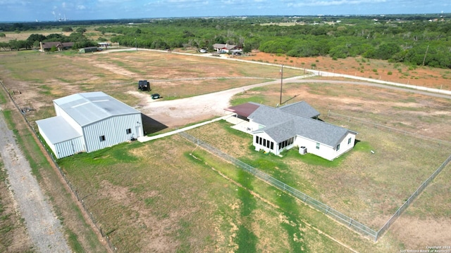 bird's eye view featuring a rural view