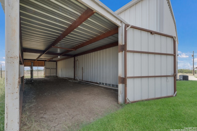 garage with central AC unit