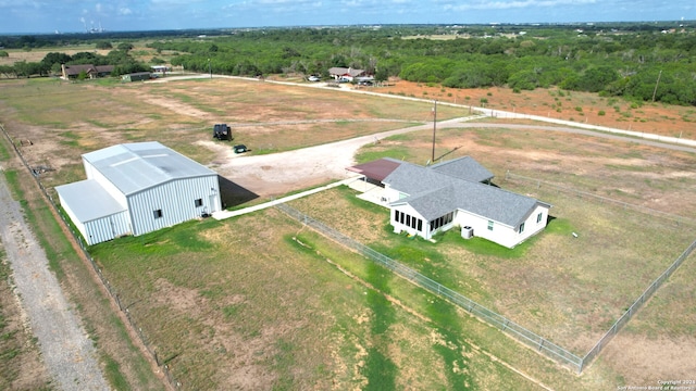 aerial view with a rural view