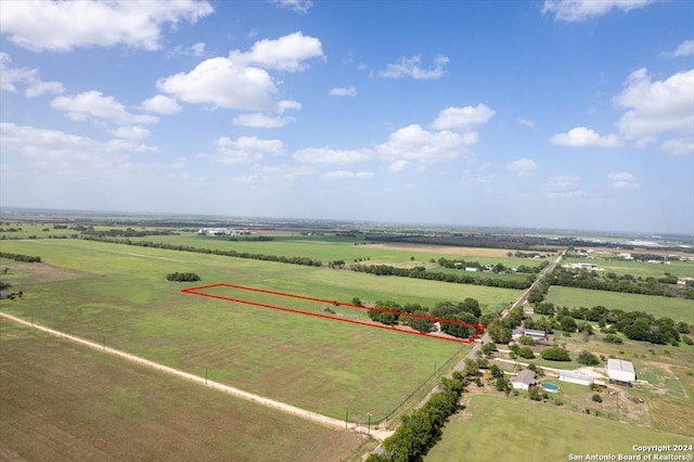 bird's eye view with a rural view