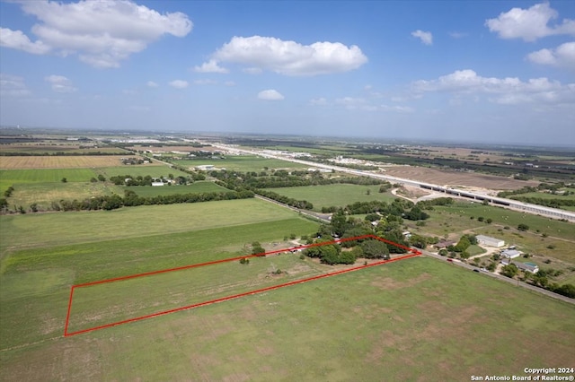 aerial view with a rural view