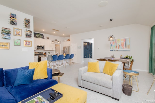 view of tiled living room