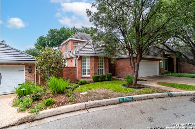 view of front property with a garage