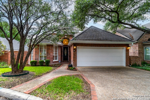 view of front of home with a garage