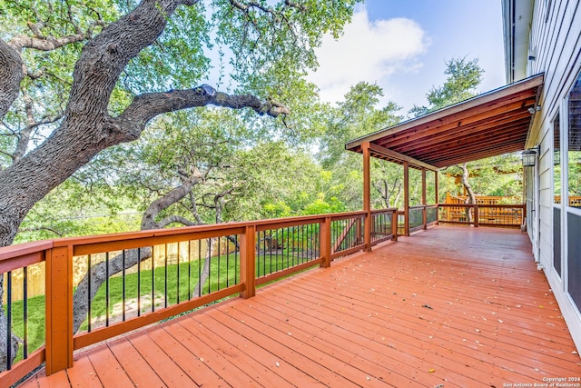 view of wooden deck