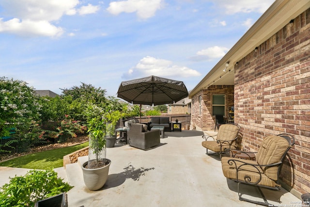 view of patio / terrace with an outdoor living space