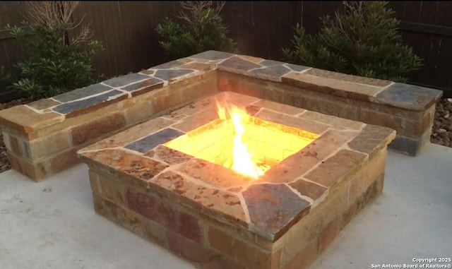 details with an outdoor fire pit