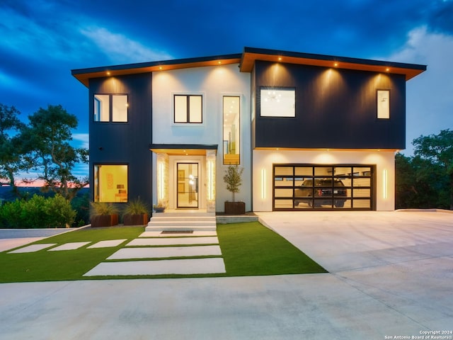 contemporary house with a garage