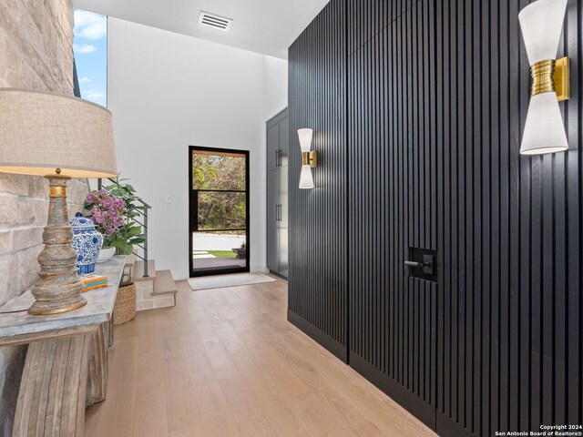 hallway featuring light hardwood / wood-style flooring