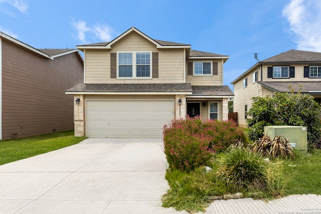 view of front of house with a garage