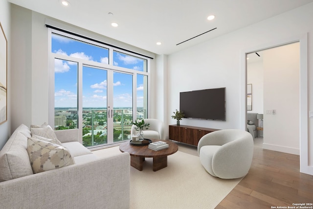 living room featuring hardwood / wood-style flooring