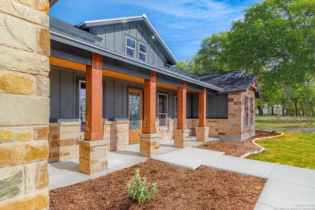 exterior space featuring covered porch