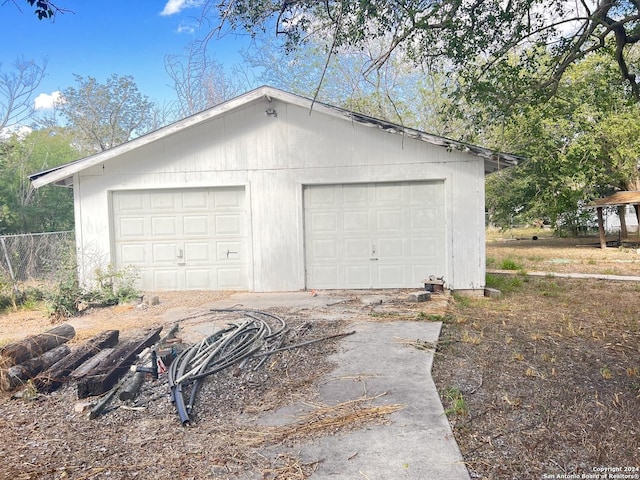 view of garage