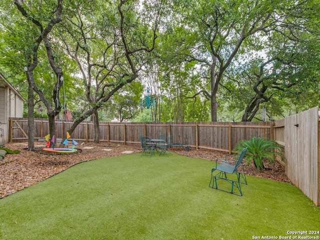 view of yard featuring a fenced backyard