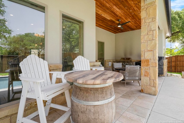 view of patio / terrace with ceiling fan