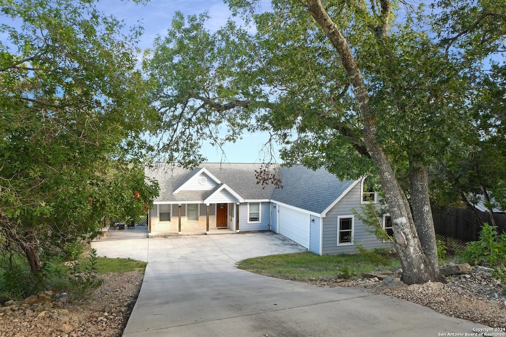 view of front of house with a garage