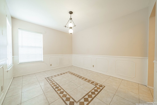 view of tiled spare room